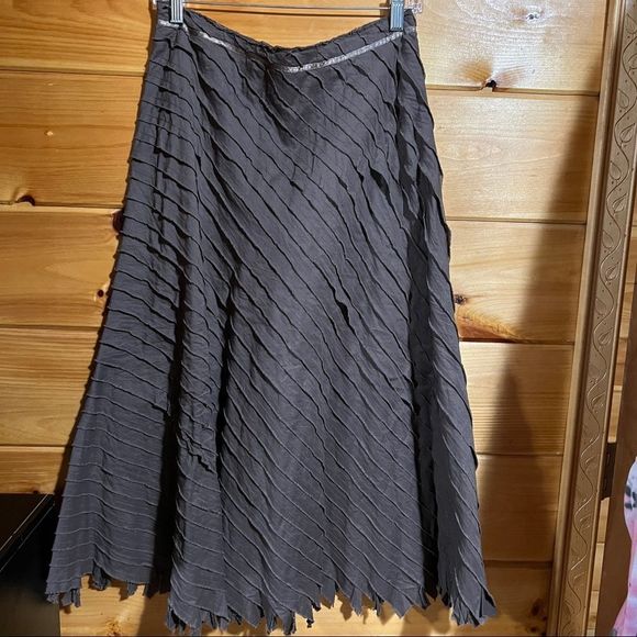 Ideology Dresses & Skirts - Ideology Brown Asymmetrical Flowy 100% Cotton Skirt Made In India